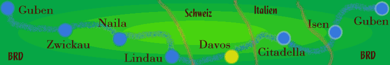 Konzerte in Zwickau, Naila, Lindau, Davos (Schweiz), Citadelle (Italien), Isen und Guben