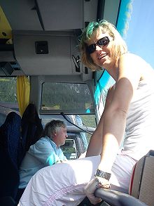 Busfahrer und Bussprecherin